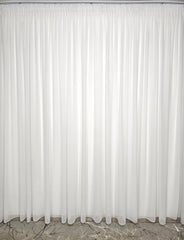 Set Pamela: perdea din jorjet alb si draperie din catifea roz pal