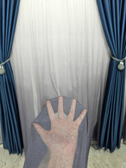 Set Velma: perdea din bamboo in degrade gri-mov si draperie blackout 98% bluemarin