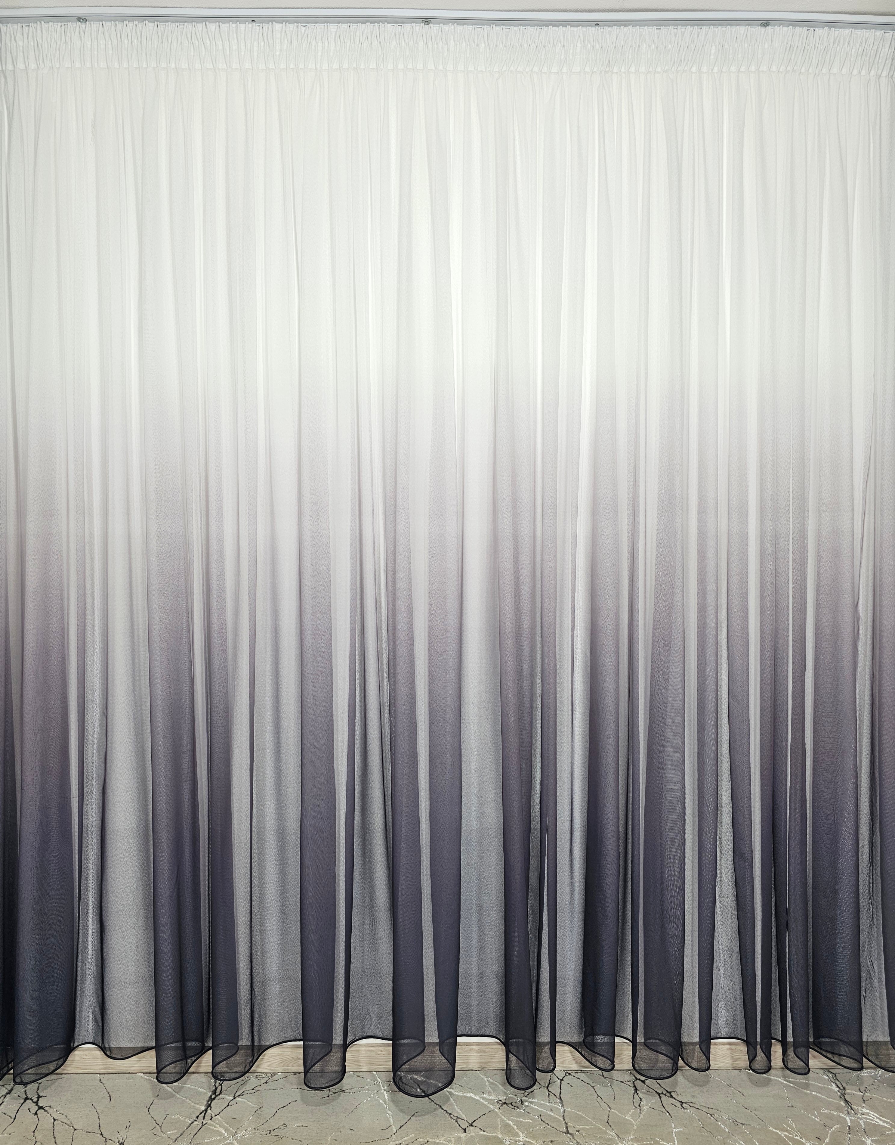 Set Velma: perdea din bamboo in degrade gri-mov si draperie blackout 98% bluemarin