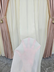 Set Rozalia: perdea crem din jorjet si draperie din catifea roz pal