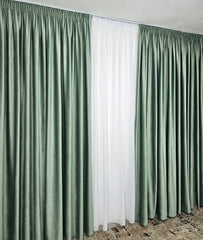 Draperie catifea verde menta 2