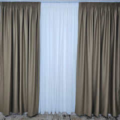 Draperie simpla grej blackout 90%, model Damian