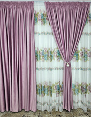 Draperie Catifea Roz Lila Blackout 90% – ideala pentru dormitoare elegante si livinguri luminoase cu canapele crem, gri, alb sau accente pastel si mobilier alb sau lemn natur – confectionata pe comanda