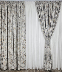 Draperie Prestige blackout ivoire cu insertii aurii si argintii