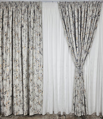 Draperie Lumora blackout ivoire cu insertii aurii si argintii
