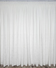 Set Belezza: perdea alba din matase cu insertii argintii si draperie blackout ivoire cu insertii