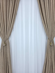 Set magneti cu fir lung, bej material textil(2bucati)