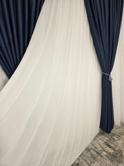 Colectia Blackout: Perdea Matase Ivoire Si Draperie Bluemarin Blackout 98%