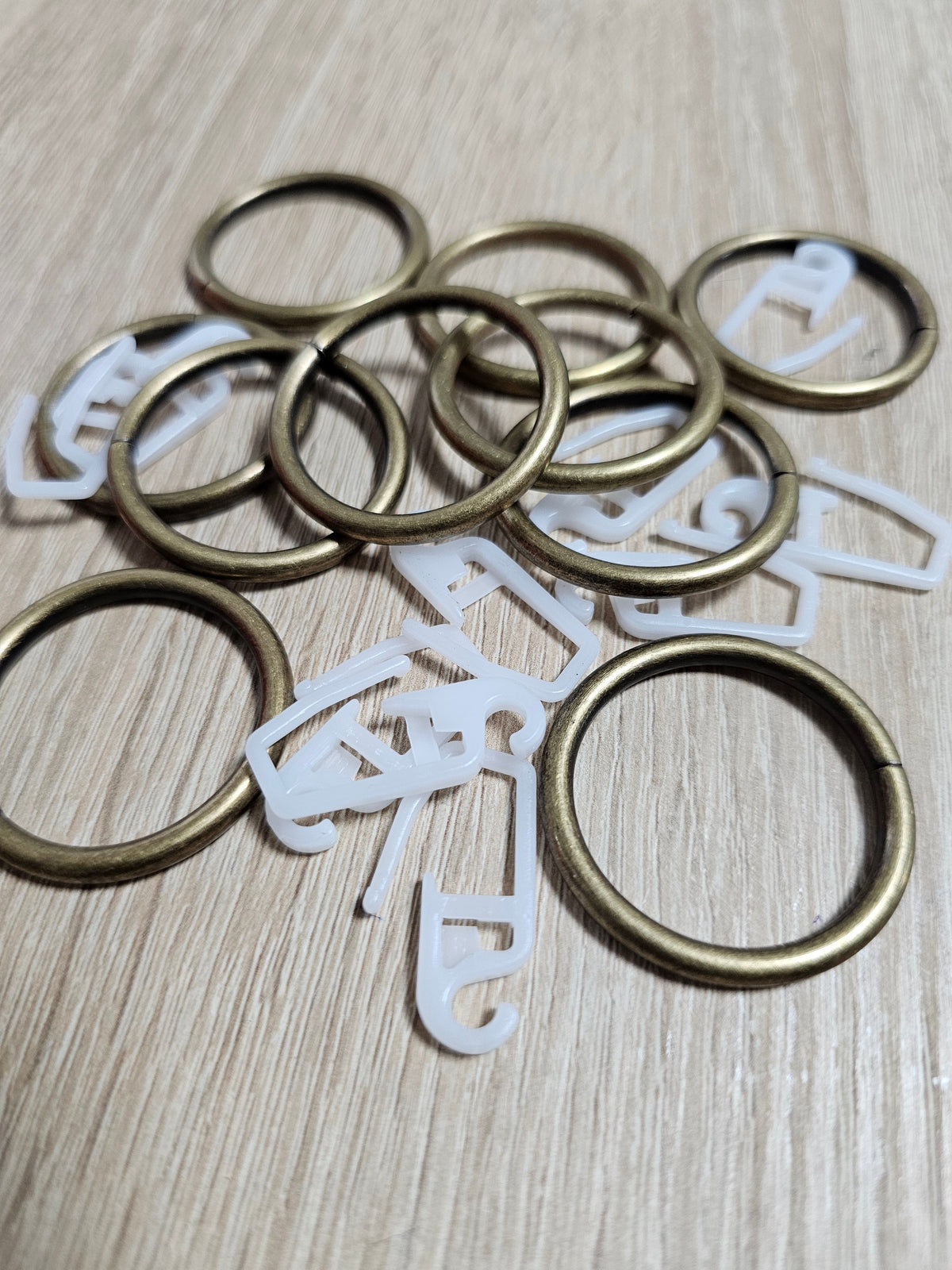 Inele metalice plus calareti 10 buc, culoare auriu antic