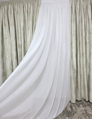 COLECTIA MILANO: perdea alba cu sidef si draperie catifea bej cu insertii aurii