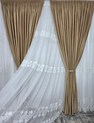 Perdea Taz bamboo ivoire cu broderie crem