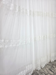 Perdea ivoire din material plin ca textura, bamboo cu broderie crem model Taz