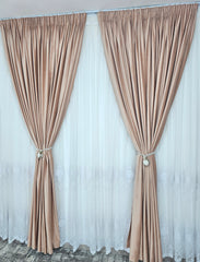 Perdea Lumina bamboo cu broderie alba