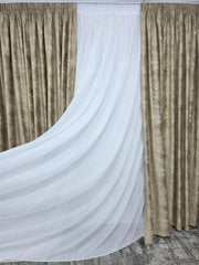 Draperie Santorini din Catifea crem auriu tip vopsea pensulata si insertii aurii