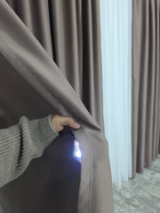 Colectia Blackout Varianta 206 Perdea Alba Voal Premium Jorjet si Draperie Simpla Grej Roze Blackout 80-95% pentru Living si Dormitor in Nuante Crem, Grej si Roz Pudrat