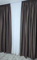 Draperie Maro Ciocolata Blackout 98% – Ideala pentru Livinguri cu Mobilier Maro, Canapele Crem sau Decoruri Bej si Lemn Natur