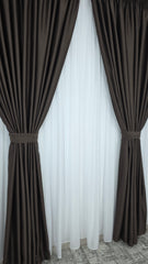 Draperie Maro Ciocolata Blackout 98% – Ideala pentru Livinguri cu Mobilier Maro, Canapele Crem sau Decoruri Bej si Lemn Natur