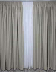 Draperie bej deschis ivoire blackout 80% Ideala pentru Livinguri cu Canapele Crem, Mobilier Maro si Decoruri Bej sau Lemn Natur