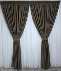 Draperie maro capucino inchis blackout Ideala pentru Livinguri cu Canapele Crem, Mobilier Maro si Decoruri Bej sau Albe, Varianta 100