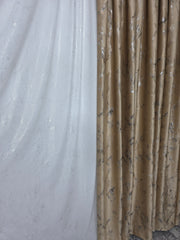 Draperie Davinci din Catifea Capucino Auriu cu Insertii – Ideala pentru Livinguri cu Canapele Crem, Bej sau Cappuccino si Mobilier din Lemn Natur sau Alb