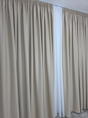 Draperie Simpla Crem Varianta 203 Blackout 80% - Ideala pentru living si dormitor cu pat sau canapea crem, pereti albi si mobilier crem sau lemn natur - confectionata pe comanda