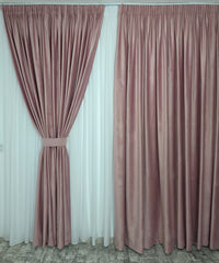 Draperie Catifea Roz Blackout 90% – Ideala pentru Living si Dormitor in Nuanțe Alb, Crem si Gri