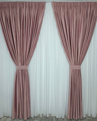 Draperie Catifea Roz Blackout 90% – Ideala pentru Living si Dormitor in Nuanțe Alb, Crem si Gri