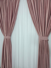 Draperie Catifea Roz Blackout 90% – Ideala pentru Living si Dormitor in Nuanțe Alb, Crem si Gri