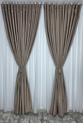 Colectia Hotel: Perdea Simpla Voal Alb si Draperii Crem-Gri-Roze blackout 98%
