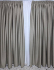 Colectia Hotel: Perdea Simpla Voal Alb si Draperii Cafea cu lapte blackout 98%