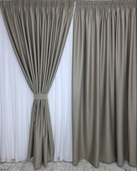 Colectia Hotel: Perdea Simpla Voal Alb si Draperii Cafea cu lapte blackout 98%