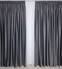 Draperie Simpla Catifea Gri Inchis Antracit – Ideala pentru Living si Dormitor in nuante de alb sau gri – Confectionata pe Comanda Casablanca Magazin