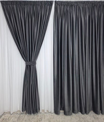 Draperie Simpla Catifea Gri Inchis Antracit – Ideala pentru Living si Dormitor in nuante de alb sau gri – Confectionata pe Comanda Casablanca Magazin