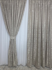 Draperie Venti Bej-Crem Texturata cu Aspect de Vopsea Decorativa – Ideala pentru Living si Dormitor in Nuanțe Crem, Bej si Grej