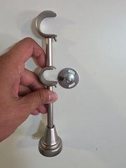 Galerie Spania metal dubla gri-crom 25+19mm, accesorii incluse, prindere in perete, pentru perdea si draperie