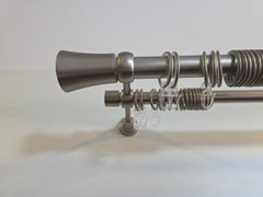 Galerie Spania metal dubla gri-crom 25+19mm, accesorii incluse, prindere in perete, pentru perdea si draperie