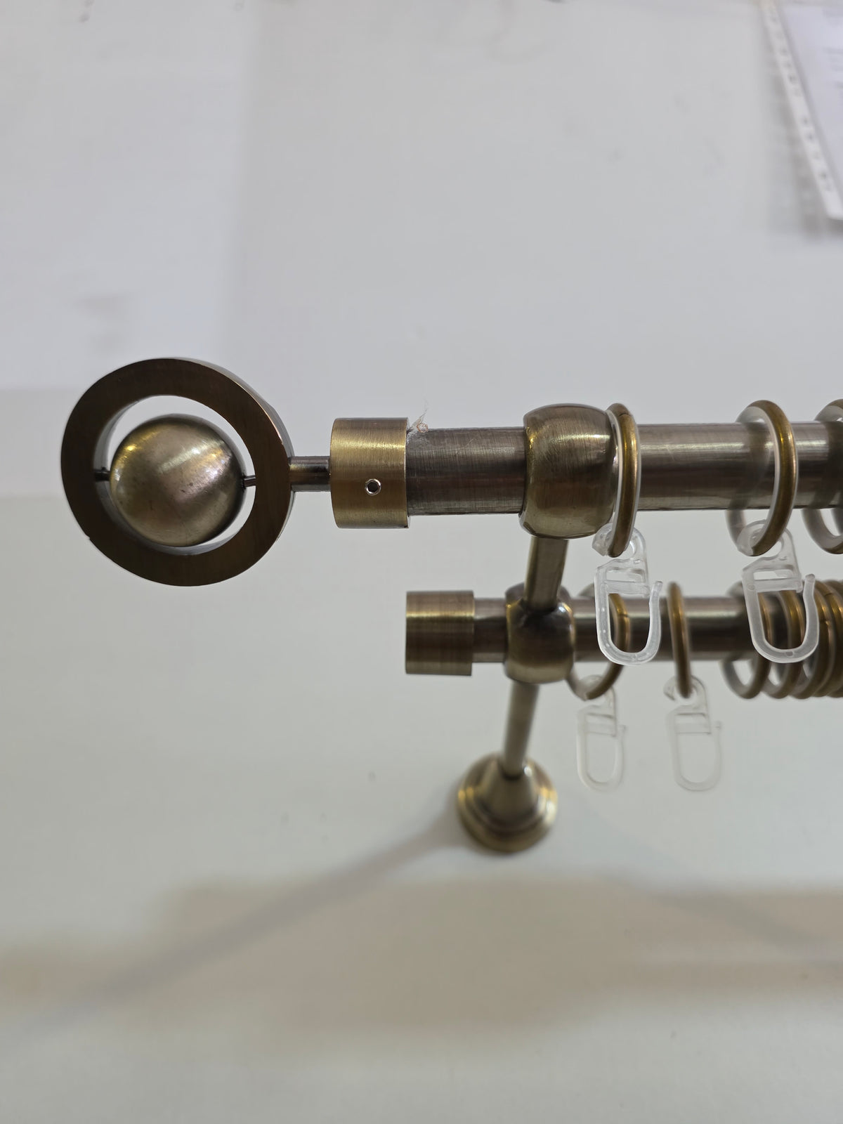 Galerie Italia metal dubla culoare auriu 19+19mm, accesorii incluse, prindere in perete, pentru perdea si draperie