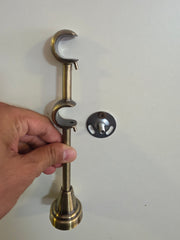 Galerie Italia metal dubla culoare auriu 19+19mm, accesorii incluse, prindere in perete, pentru perdea si draperie