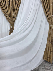 Set Belgrad: Perdea Matase Moale Cu Insertii Aurii Si Draperie Catifea Auriu Bronz Cu Insertii