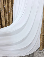 Set Romina: Perdea Din Matase Alb Imaculat Nesifonabila Si Draperie Din Catifea Auriu Bronz Cu Insertii - Ideal Pentru Livinguri Si Dormitoare Moderne - Confectionat Pe Comanda Casablanca Magazin