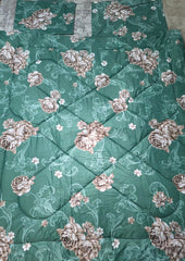 Pilota verde inchis 180x220cm cu cearșaf si 2 fete de perna dreptunghiulare Cod:D19