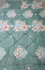 Pilota verde menta 180x220cm cu cearșaf si 2 fete de perna dreptunghiulare Cod:D24