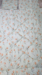 Pilota verde lime model lalele 180x220cm cu cearșaf si 2 fete de perna dreptunghiulare Cod:D27