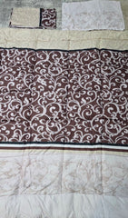 Pilota pentru pat de 2 persoane, crem maro,180x220cm cu cearșaf si 2 fete de perna dreptunghiulare Cod:D38