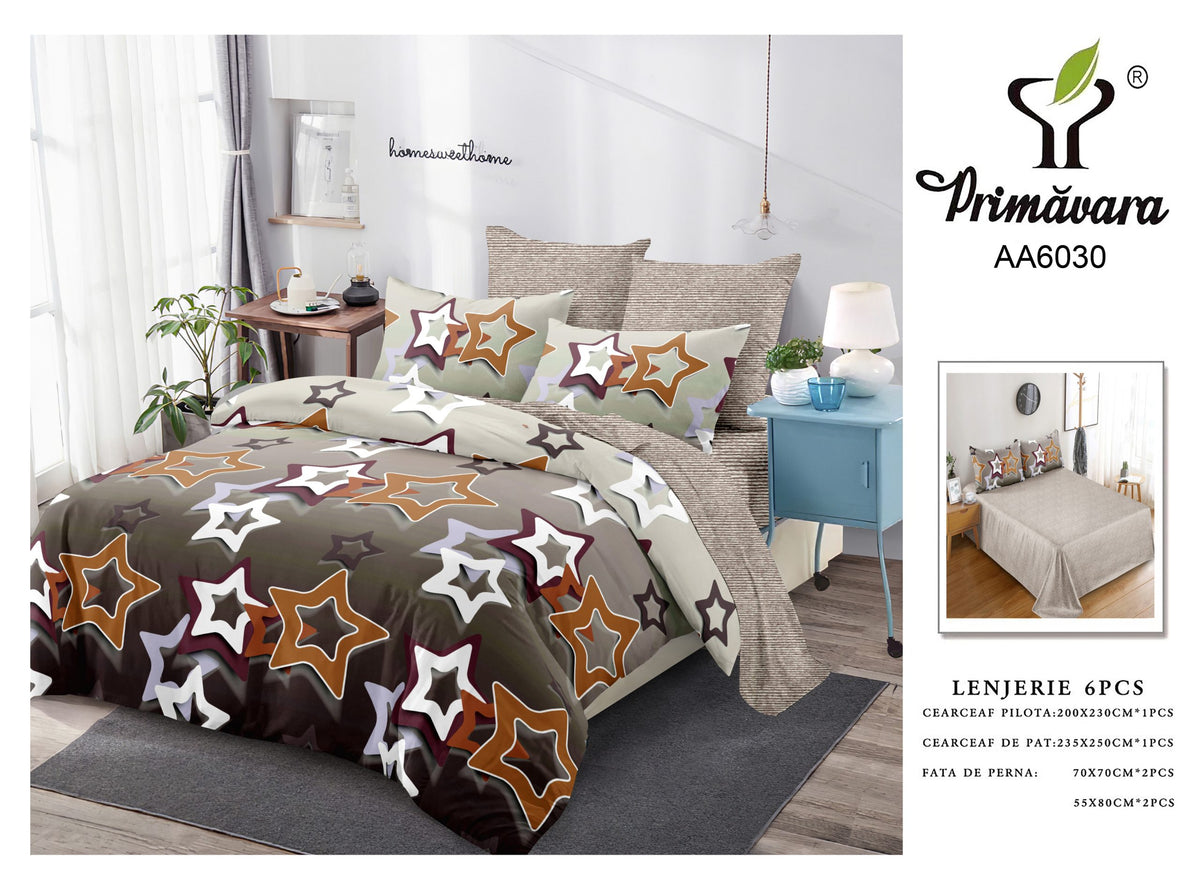 Lenjerie finet, multicolor model stele, cearceaf normal 235x250, Cod: AA6030