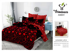 Lenjerie finet, culoare negru, model Stele, cearceaf normal 235x250, Cod: AA6031