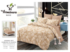 Lenjerie finet, capucino model floral, cearceaf cu elastic 160/180x200, Cod: B6030
