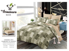 Lenjerie finet, grej cu forme geometrice, cerceaf cu elastic 160/180x200, Cod: B6038