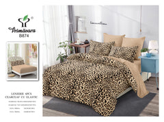 Lenjerie finet, model leopard, cerceaf cu elastic 160/180x200, Cod: BB6874