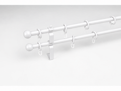 Galerie alba extensibila pentru perdea si draperie, grosime de 19mm extensibila de la 1.20 metri la 2.10 metri